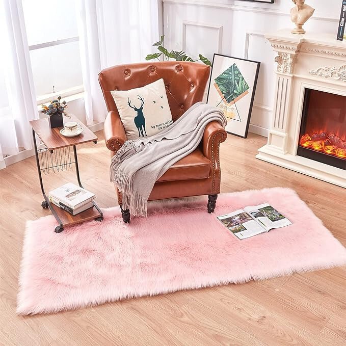 Topspitgo Rózsaszín Műszőrme Szőnyeg - Puha Lakásdekor 70x135 cm Méretben - BShopy