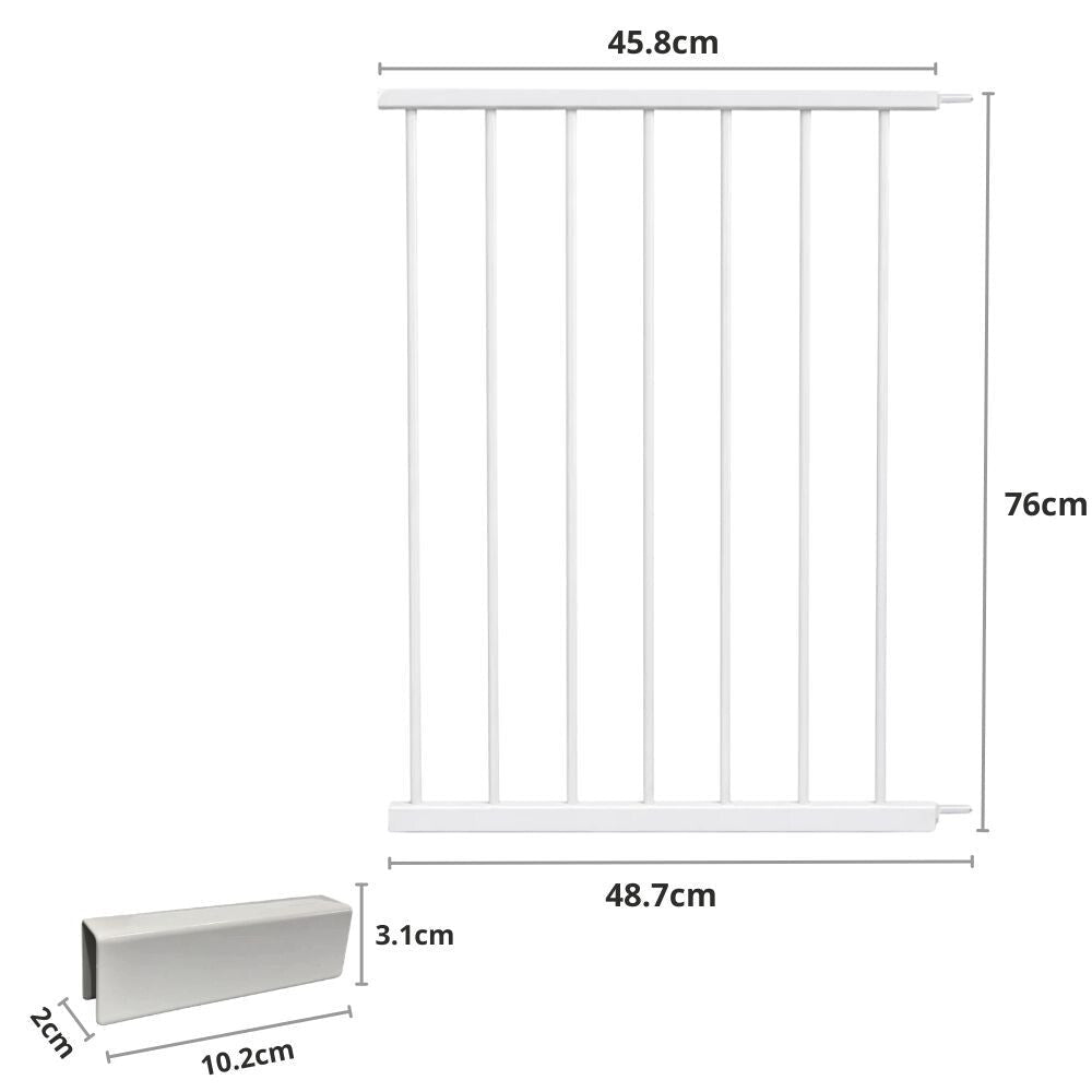 Univerzális Gyerekbiztonsági Kapu Toldalék – 45 cm, Fém Kivitel, Nyomásos Rögzítéshez - BShopy