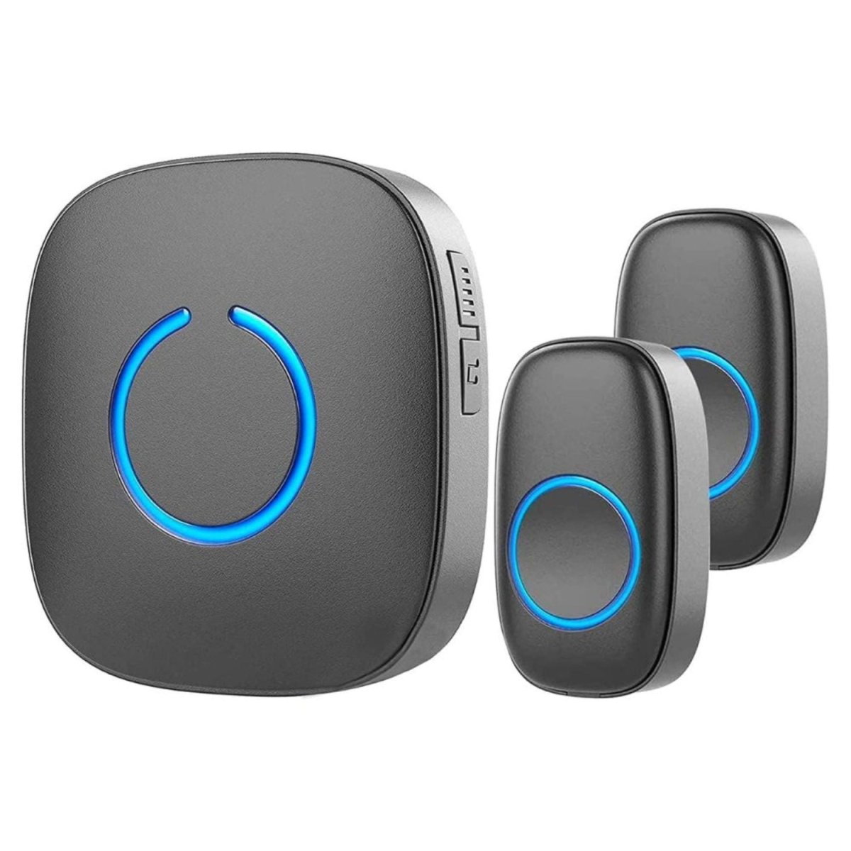 Vezeték Nélküli Ajtócsengő Szett – 2 Nyomógomb + 1 Vevő, 300 m Hatótáv, 52 Dallam, LED Jelzés, Vízálló, Elemes - BShopy