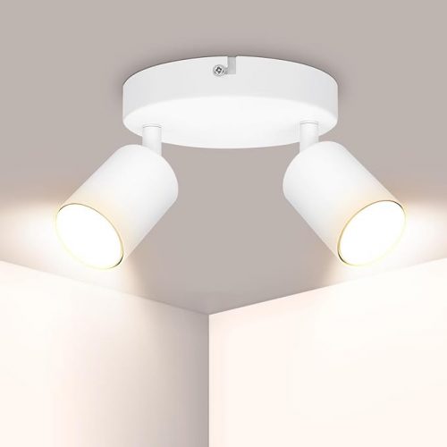 Lampă de tavan LED rotundă cu 2 arzătoare Kambo (alb)
