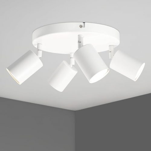 Lampă de tavan LED rotundă cu 4 arzătoare Kambo (alb)