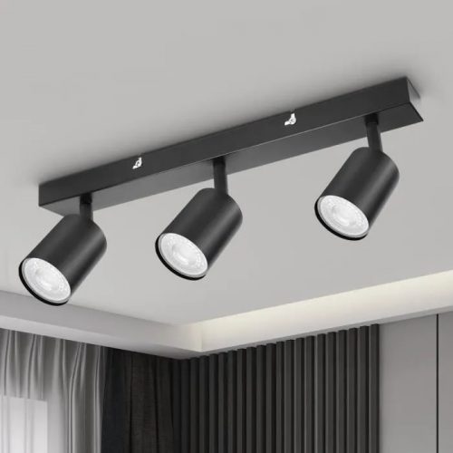 Lampă de tavan LED rotativă Kambo cu 3 arzătoare (negru)