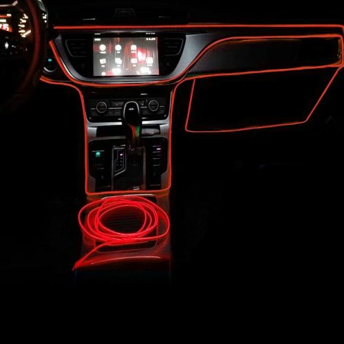 Șir LED OneLED Car, lumină LED tăiabilă, bandă luminoasă decorativă, încărcare brichetă 2 m (roșu)