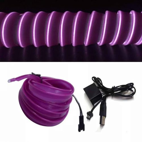 Bandă LED pentru mașină OneLED, lumină LED decupabilă cu încărcător USB 3m (violet)