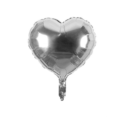 Baloane din folie argintie în formă de inimă (30 buc)