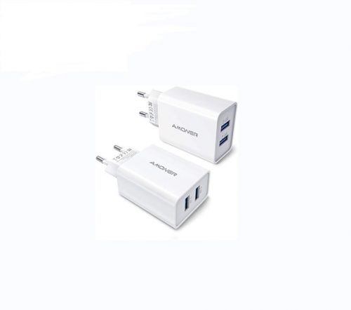 Adaptor de încărcare USB Amoner 24W 2 porturi 2 buc (alb)