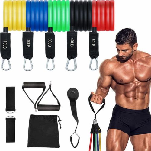 Frânghie din cauciuc Fitbody Fitness pentru antrenament de rezistență 11 buc (culoare)