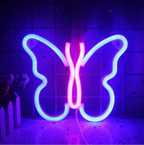 Iluminare LED Neon Wanxing în formă de fluture 23x19cm