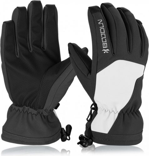 BOODUN Mănuși de schi mărimea L (negru-alb)