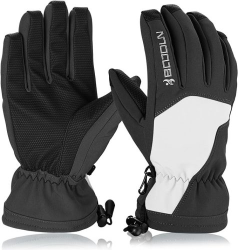 BOODUN Mănuși de schi mărimea M (alb-negru)