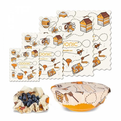 Lavetă reutilizabilă pentru împachetat alimente cu ceară de albine Adoric 4 buc